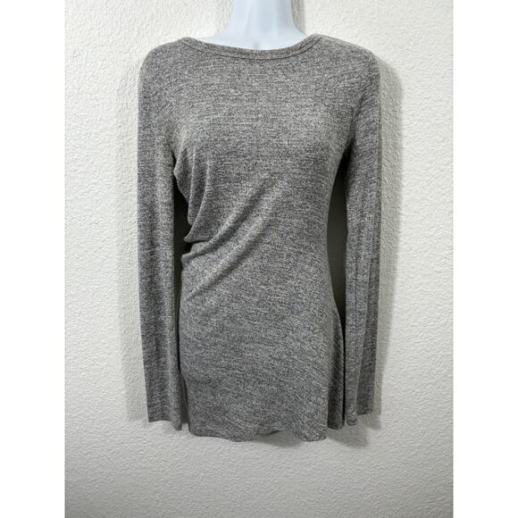 T Alexander Want Top Womens XS Gray Long Sleeve Knit Draped Back Rayon Blend - Picture 1 of 12
